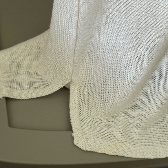 Chico's Easywear Ribbed White Short Sleeve summer sweater Tee - Picture 6 of 9